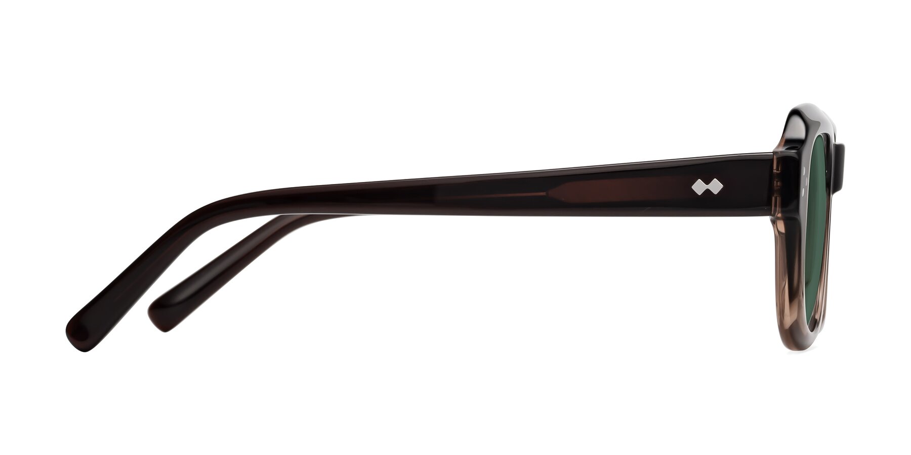 Side of Bruges in Gradient Brown with Green Polarized Lenses