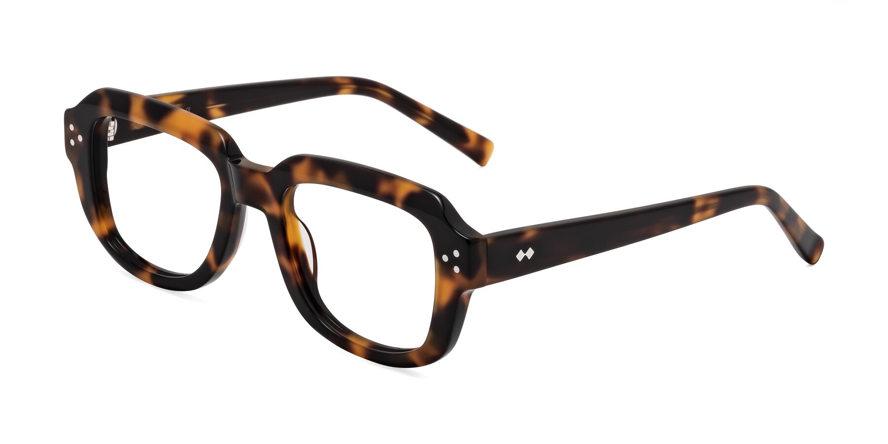 Angle of Bruges in Tortoise with Clear Eyeglass Lenses