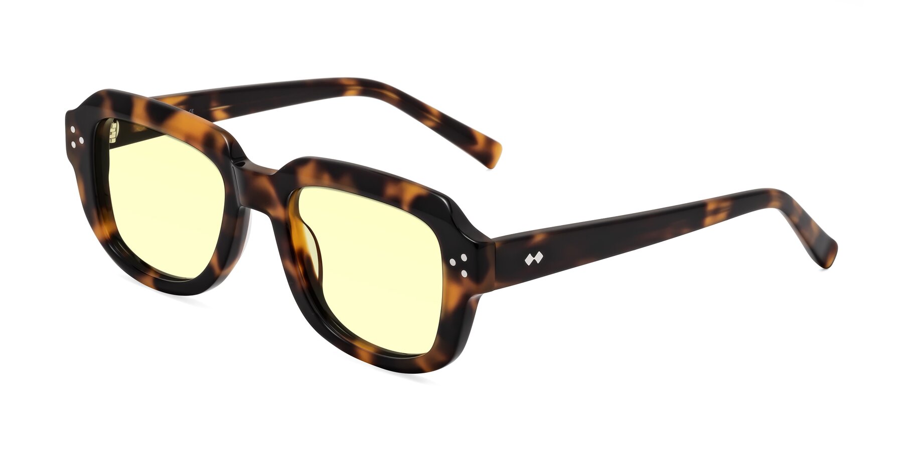 Angle of Bruges in Tortoise with Light Yellow Tinted Lenses