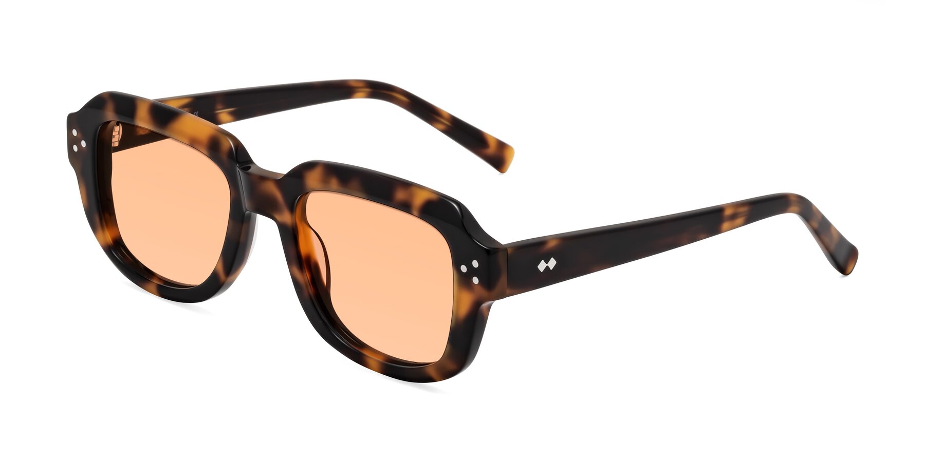 Angle of Bruges in Tortoise with Light Orange Tinted Lenses