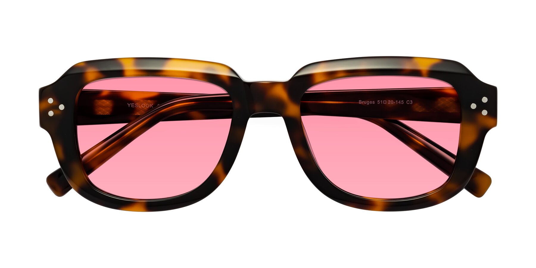 Folded Front of Bruges in Tortoise with Pink Tinted Lenses