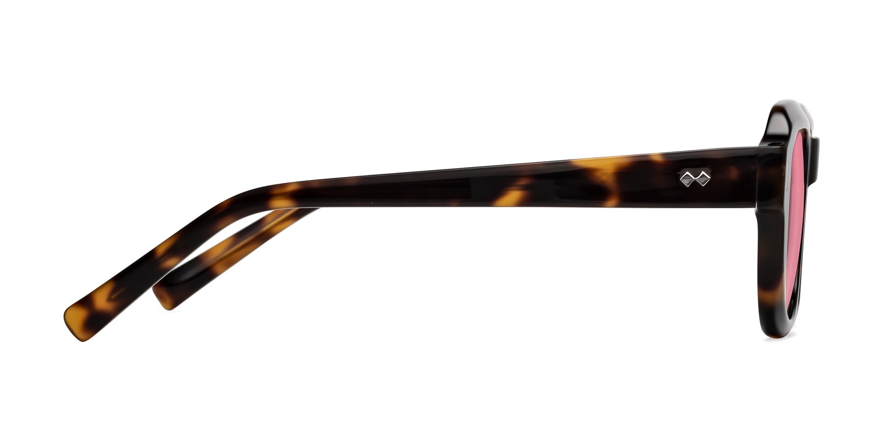 Side of Bruges in Tortoise with Pink Tinted Lenses