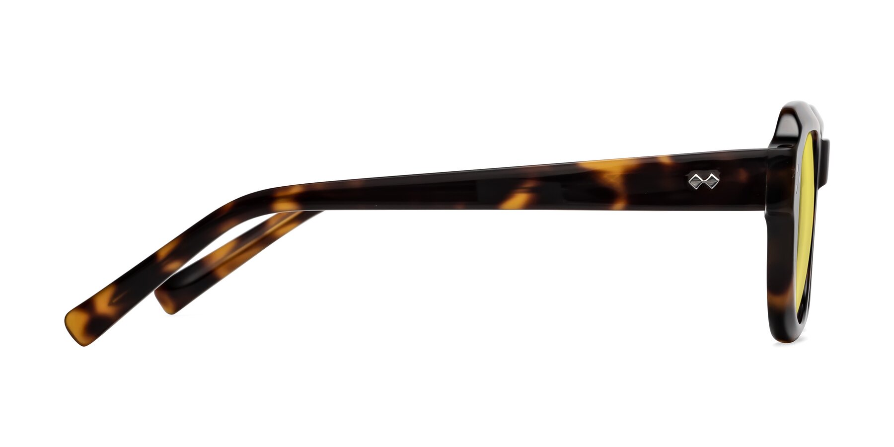 Side of Bruges in Tortoise with Medium Yellow Tinted Lenses