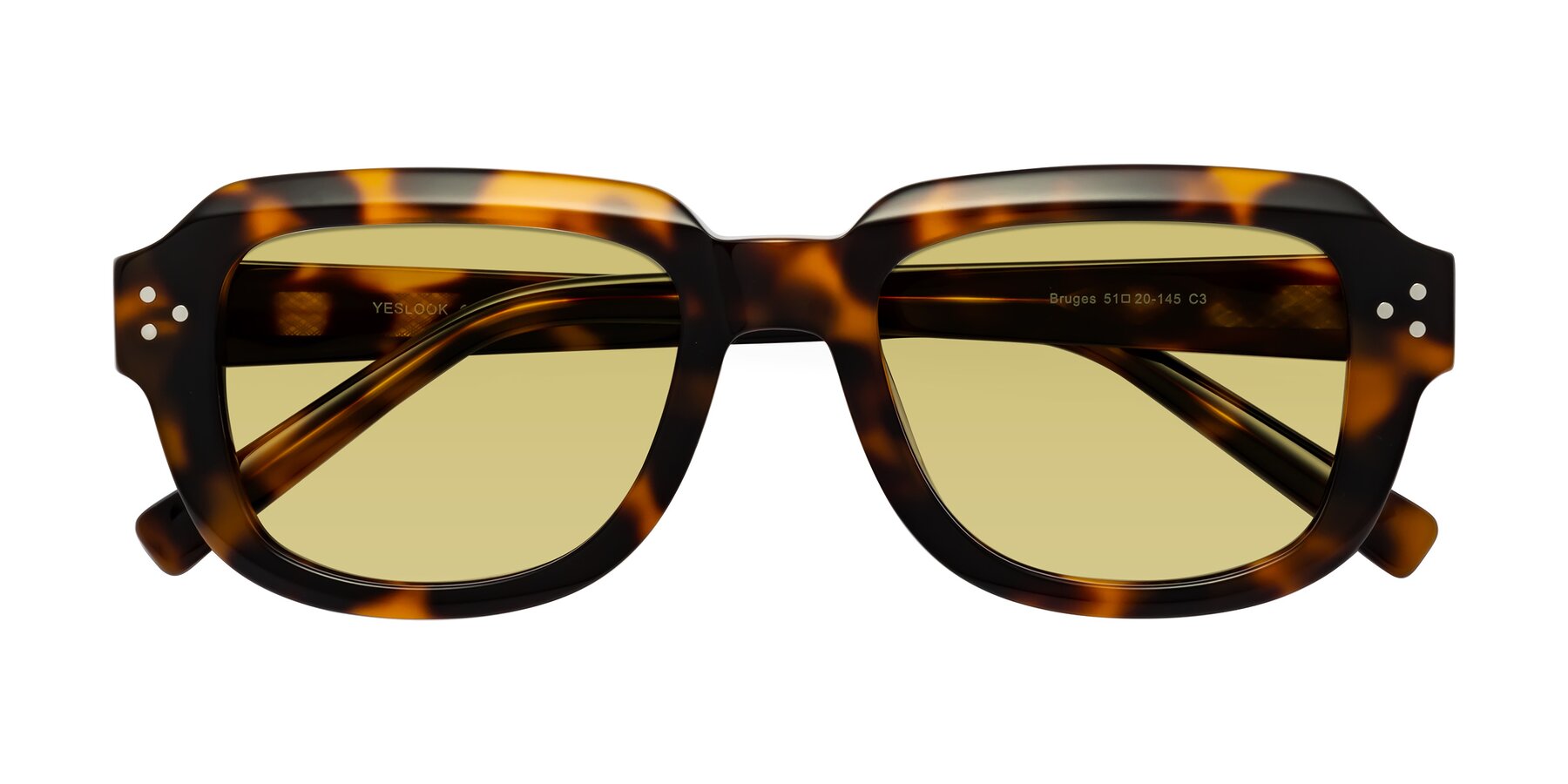 Folded Front of Bruges in Tortoise with Medium Champagne Tinted Lenses