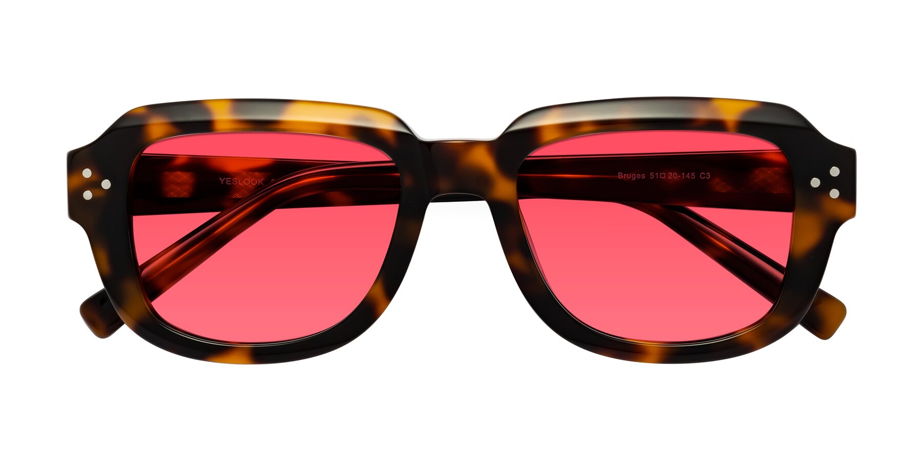 Folded Front of Bruges in Tortoise with Red Tinted Lenses