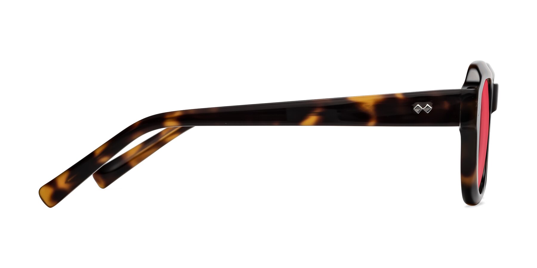 Side of Bruges in Tortoise with Red Tinted Lenses