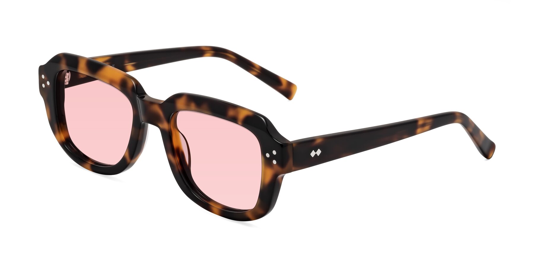 Angle of Bruges in Tortoise with Light Garnet Tinted Lenses