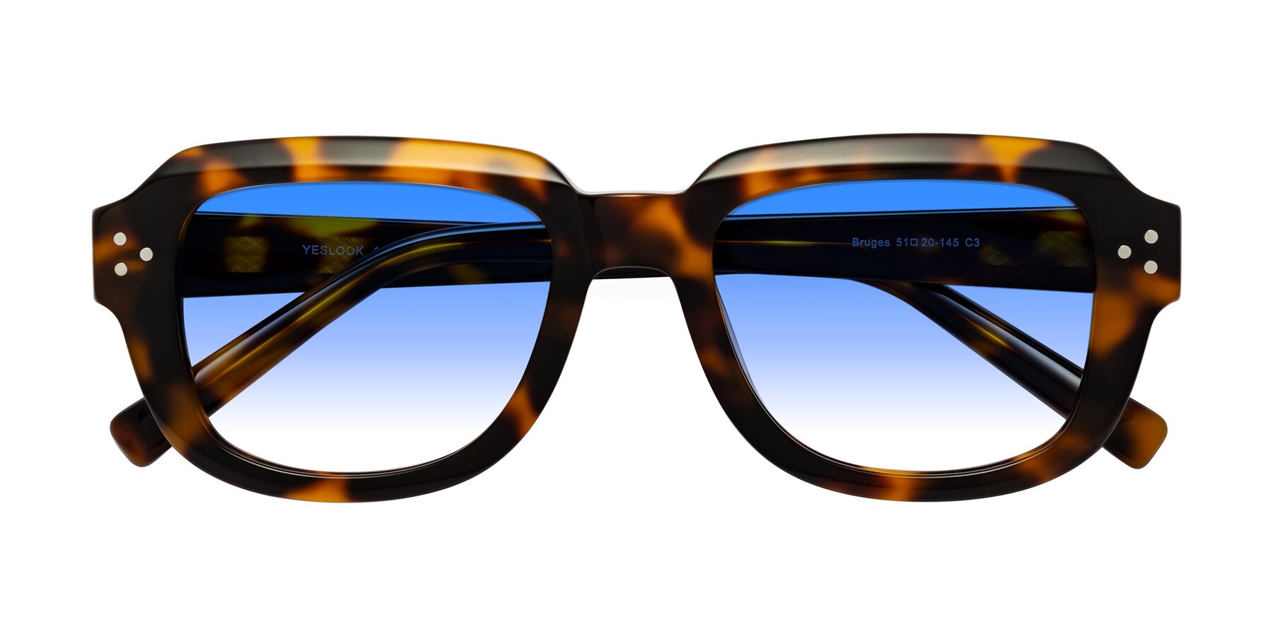 Folded Front of Bruges in Tortoise with Blue Gradient Lenses