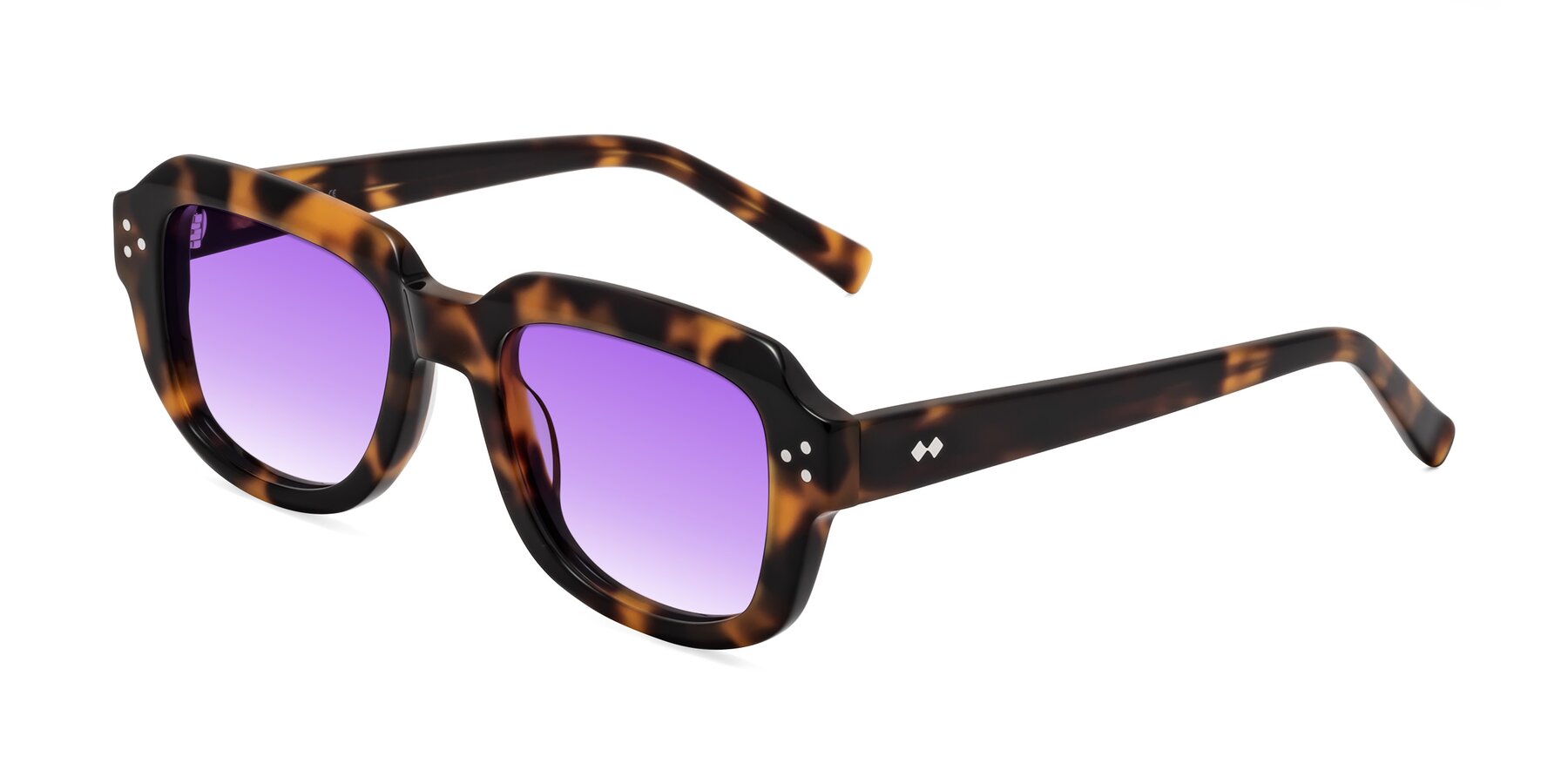 Angle of Bruges in Tortoise with Purple Gradient Lenses