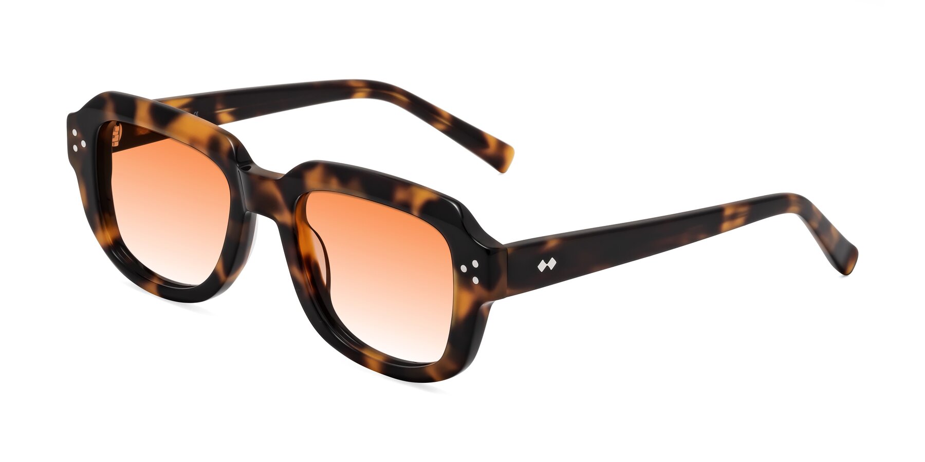 Angle of Bruges in Tortoise with Orange Gradient Lenses