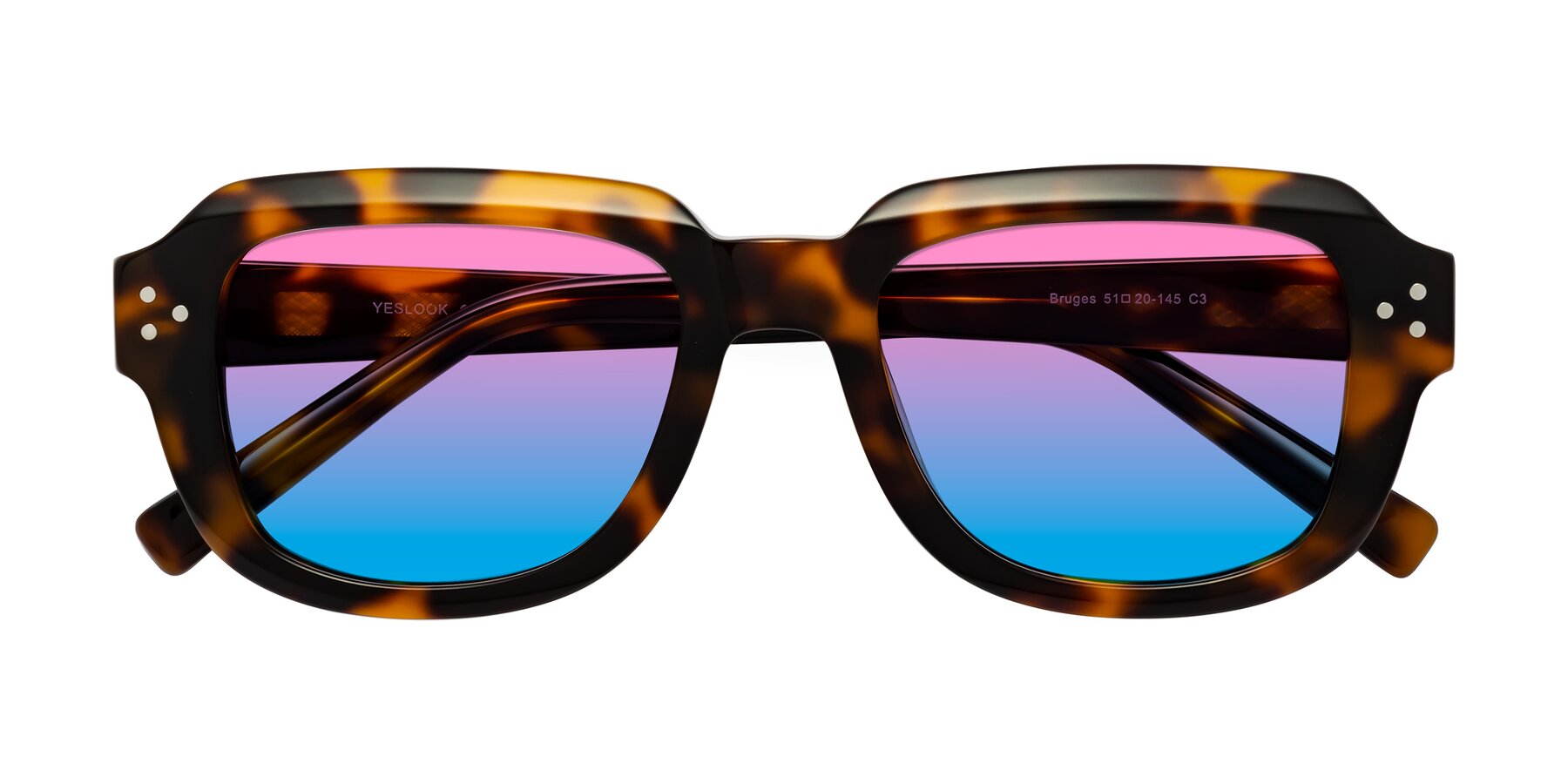 Folded Front of Bruges in Tortoise with Pink / Blue Gradient Lenses