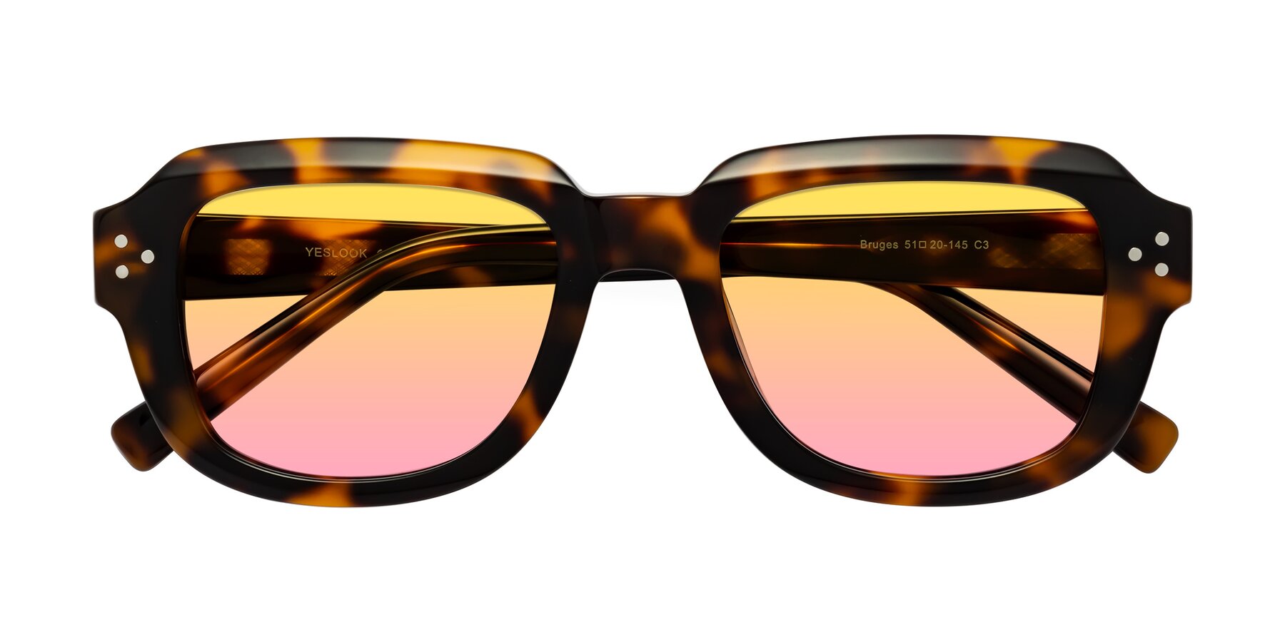 Folded Front of Bruges in Tortoise with Yellow / Pink Gradient Lenses