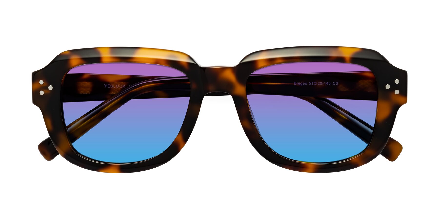 Folded Front of Bruges in Tortoise with Purple / Blue Gradient Lenses