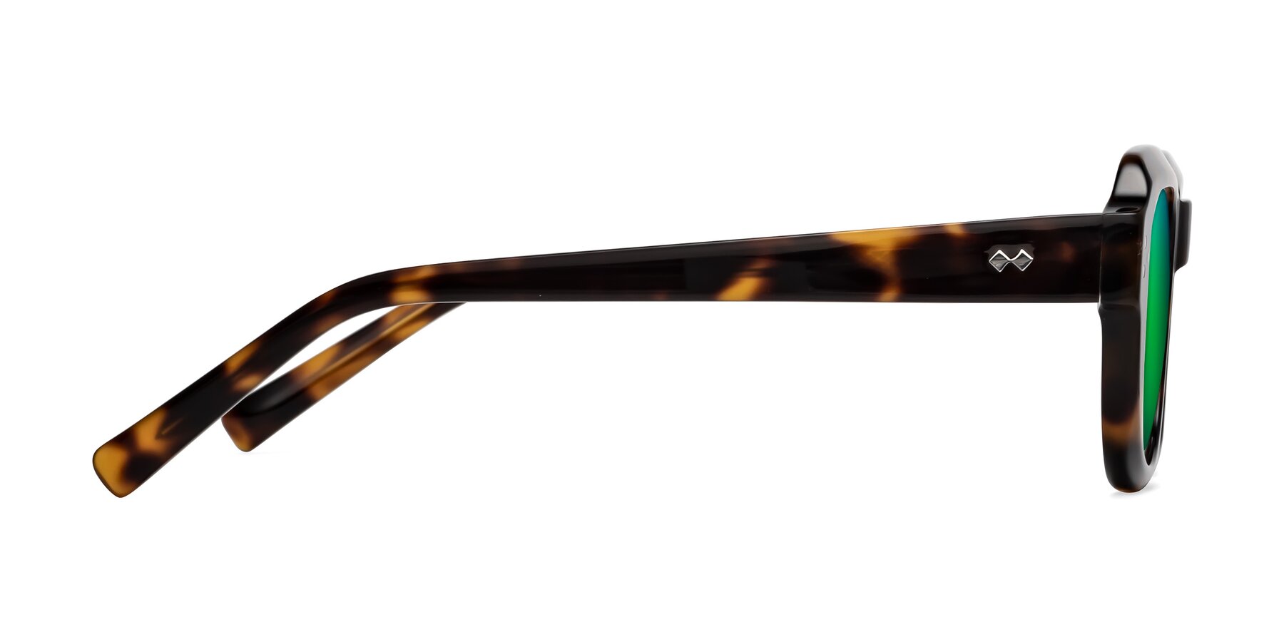 Side of Bruges in Tortoise with Green Mirrored Lenses