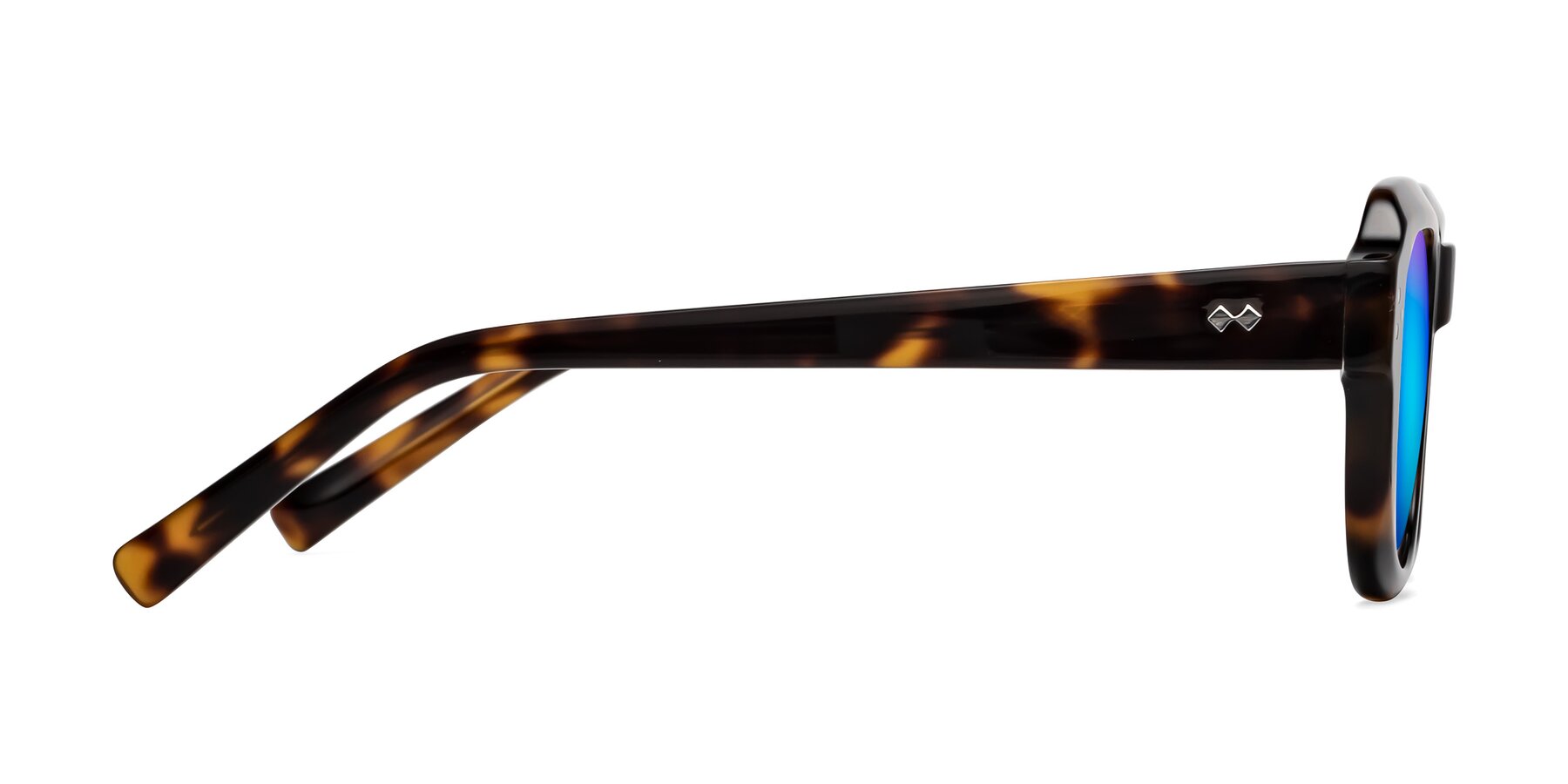 Side of Bruges in Tortoise with Blue Mirrored Lenses