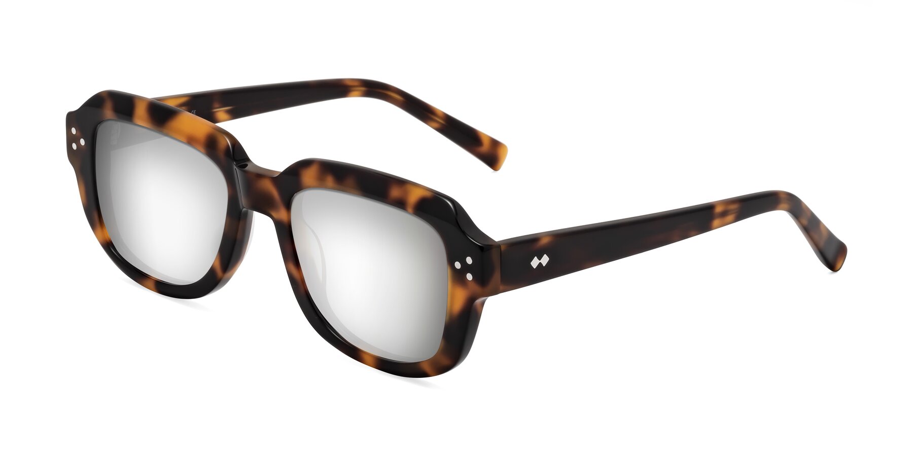 Angle of Bruges in Tortoise with Silver Mirrored Lenses