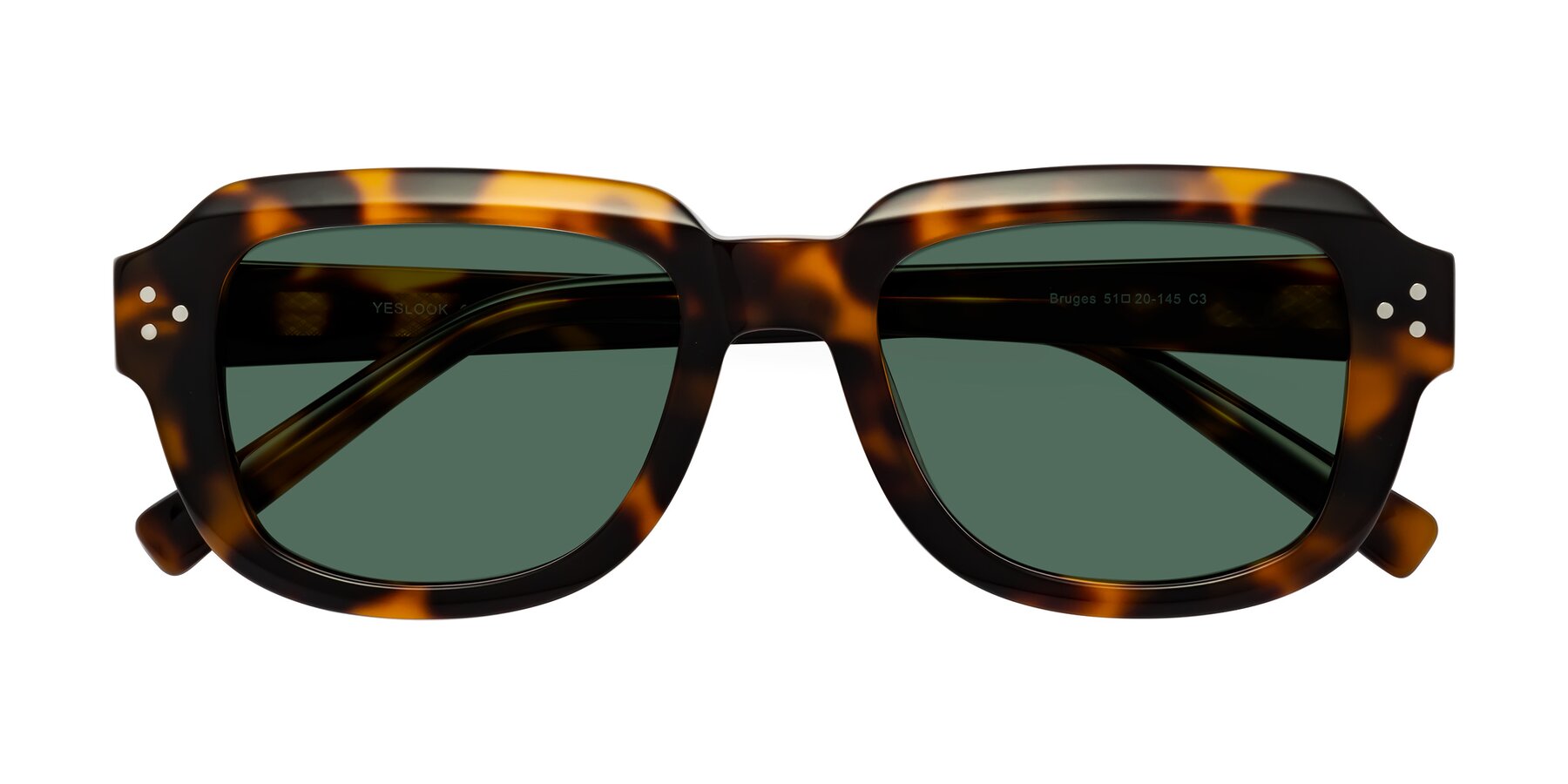 Folded Front of Bruges in Tortoise with Green Polarized Lenses