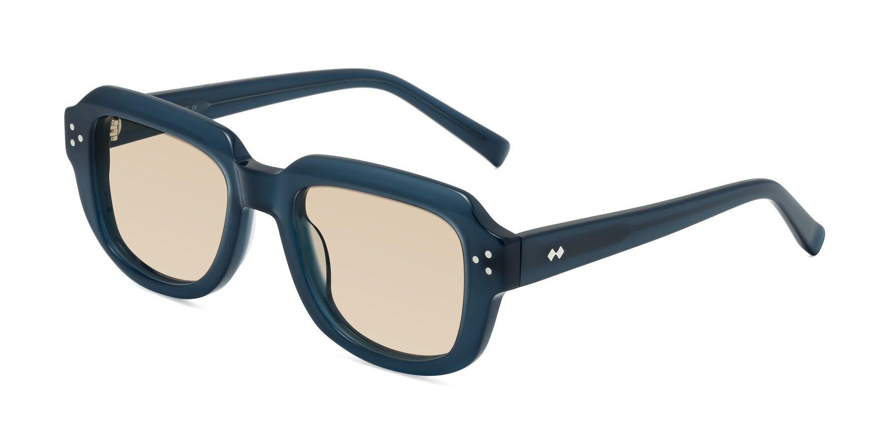 Angle of Bruges in Blue with Light Brown Tinted Lenses