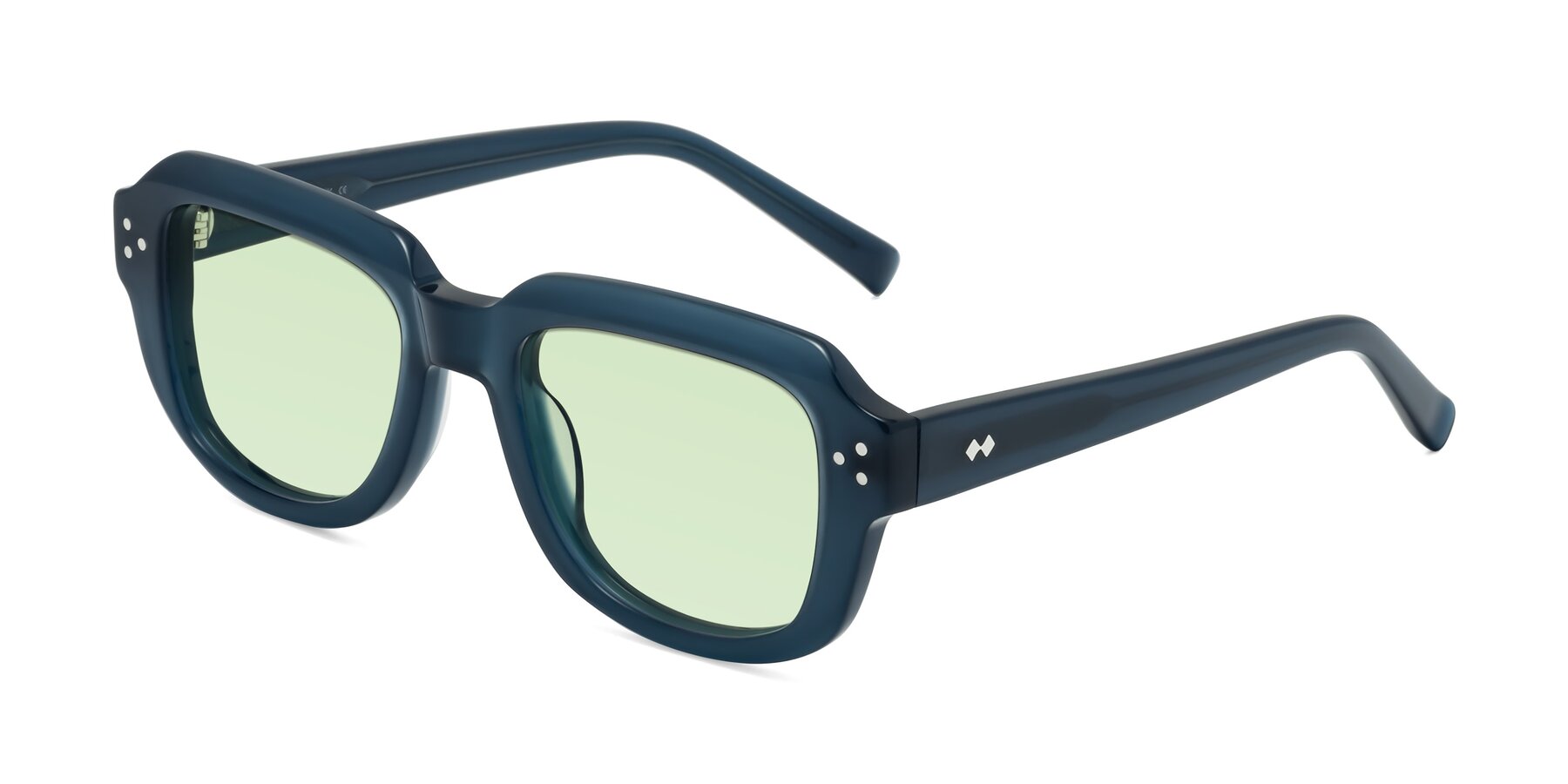 Angle of Bruges in Blue with Light Green Tinted Lenses