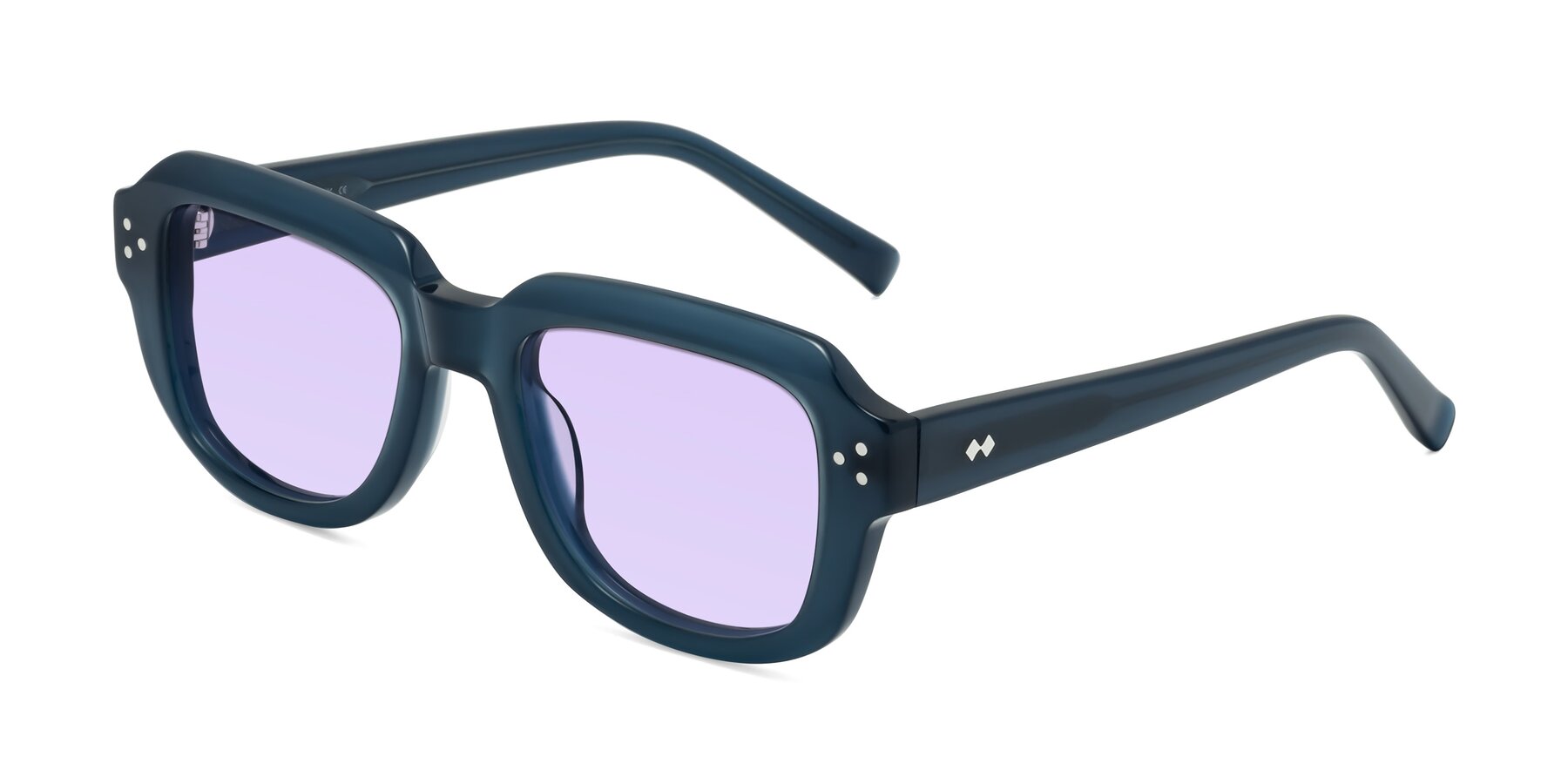 Angle of Bruges in Blue with Light Purple Tinted Lenses