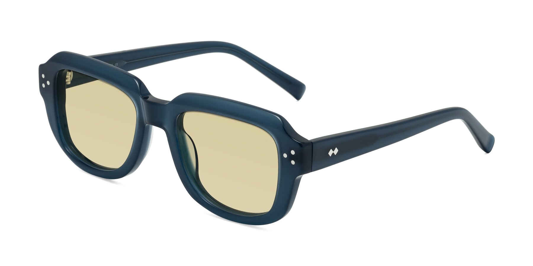 Angle of Bruges in Blue with Light Champagne Tinted Lenses
