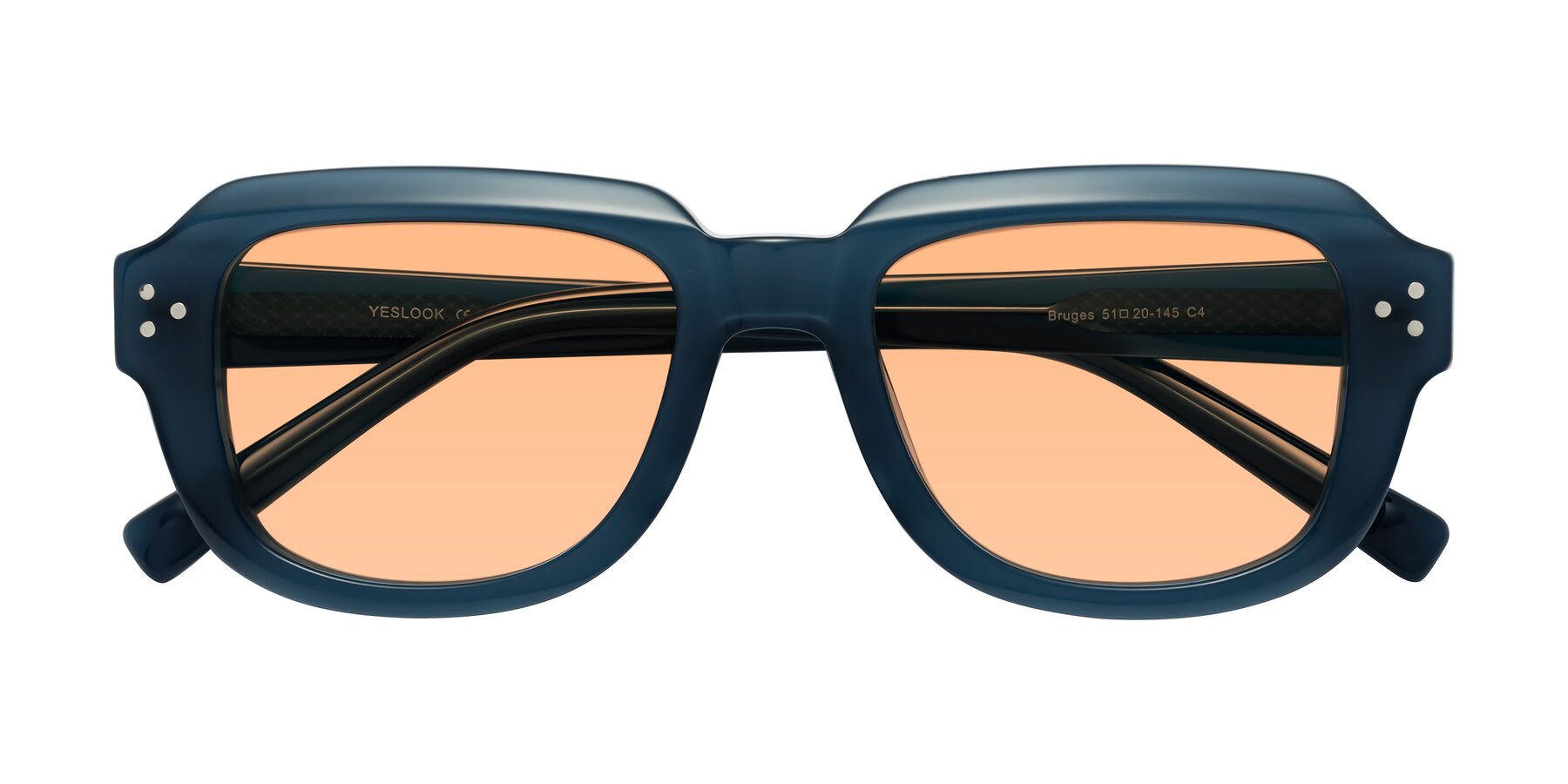 Folded Front of Bruges in Blue with Light Orange Tinted Lenses