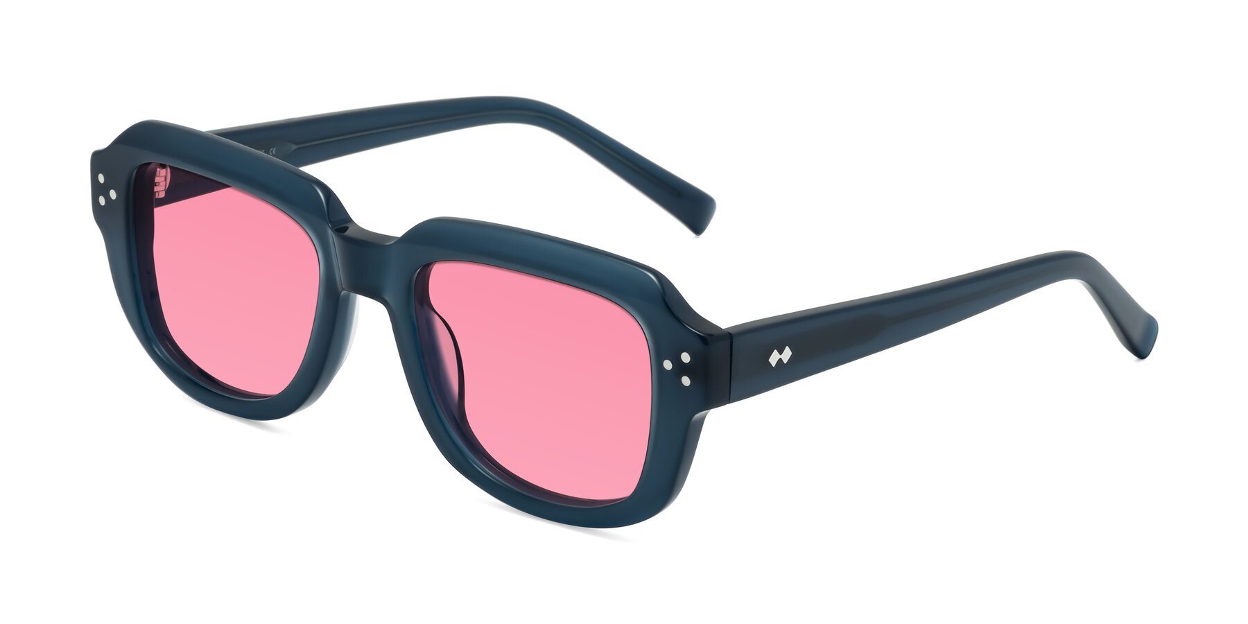 Angle of Bruges in Blue with Pink Tinted Lenses