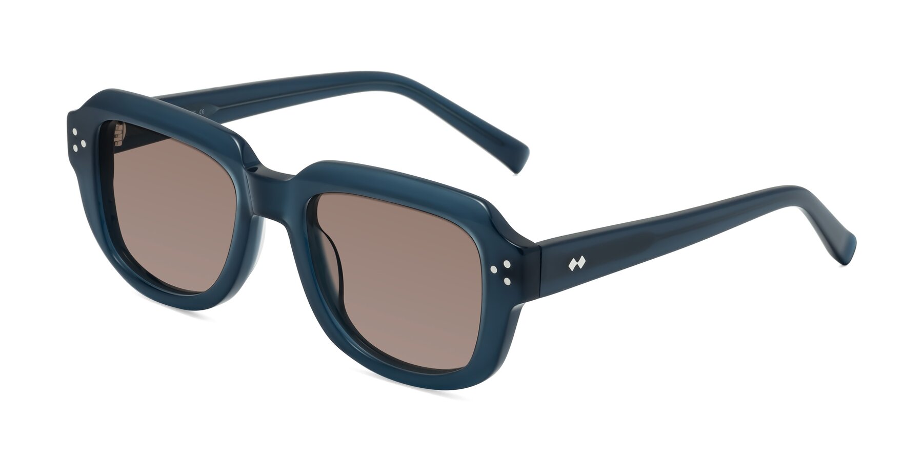 Angle of Bruges in Blue with Medium Brown Tinted Lenses