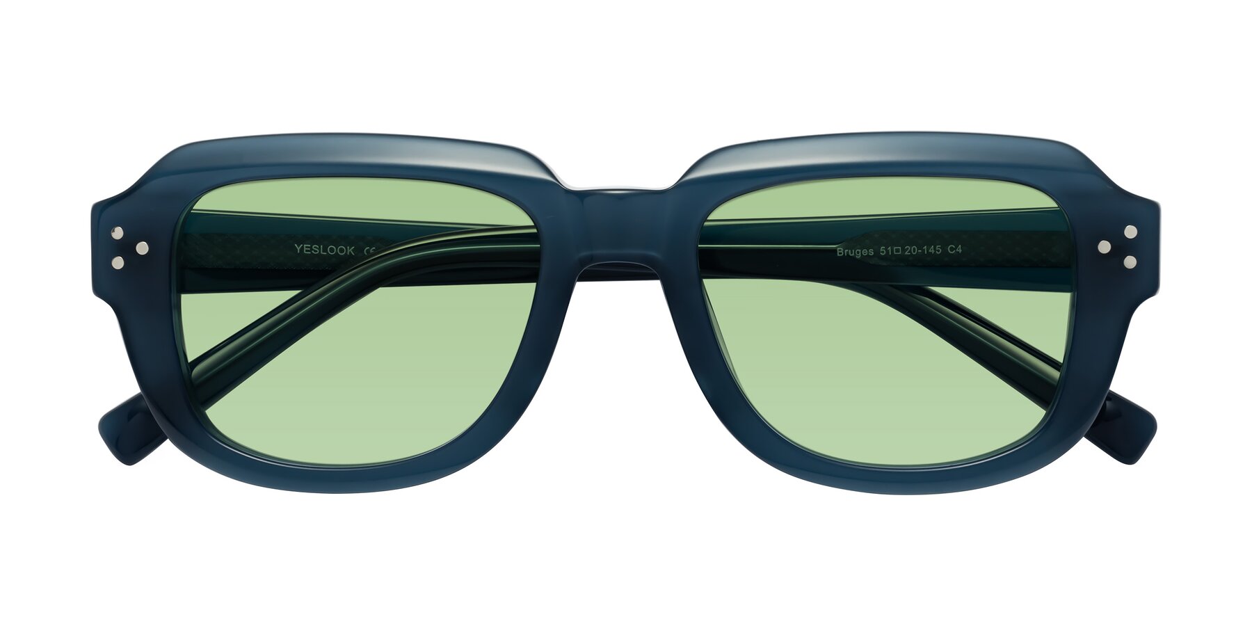 Folded Front of Bruges in Blue with Medium Green Tinted Lenses