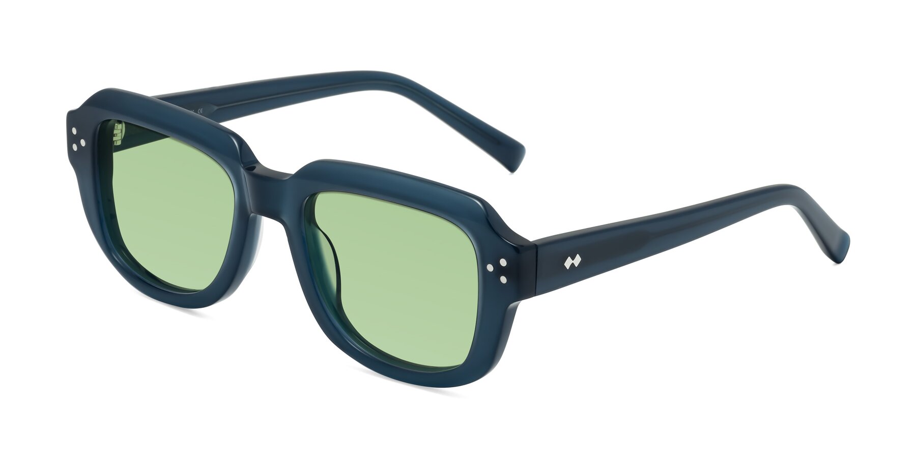 Angle of Bruges in Blue with Medium Green Tinted Lenses