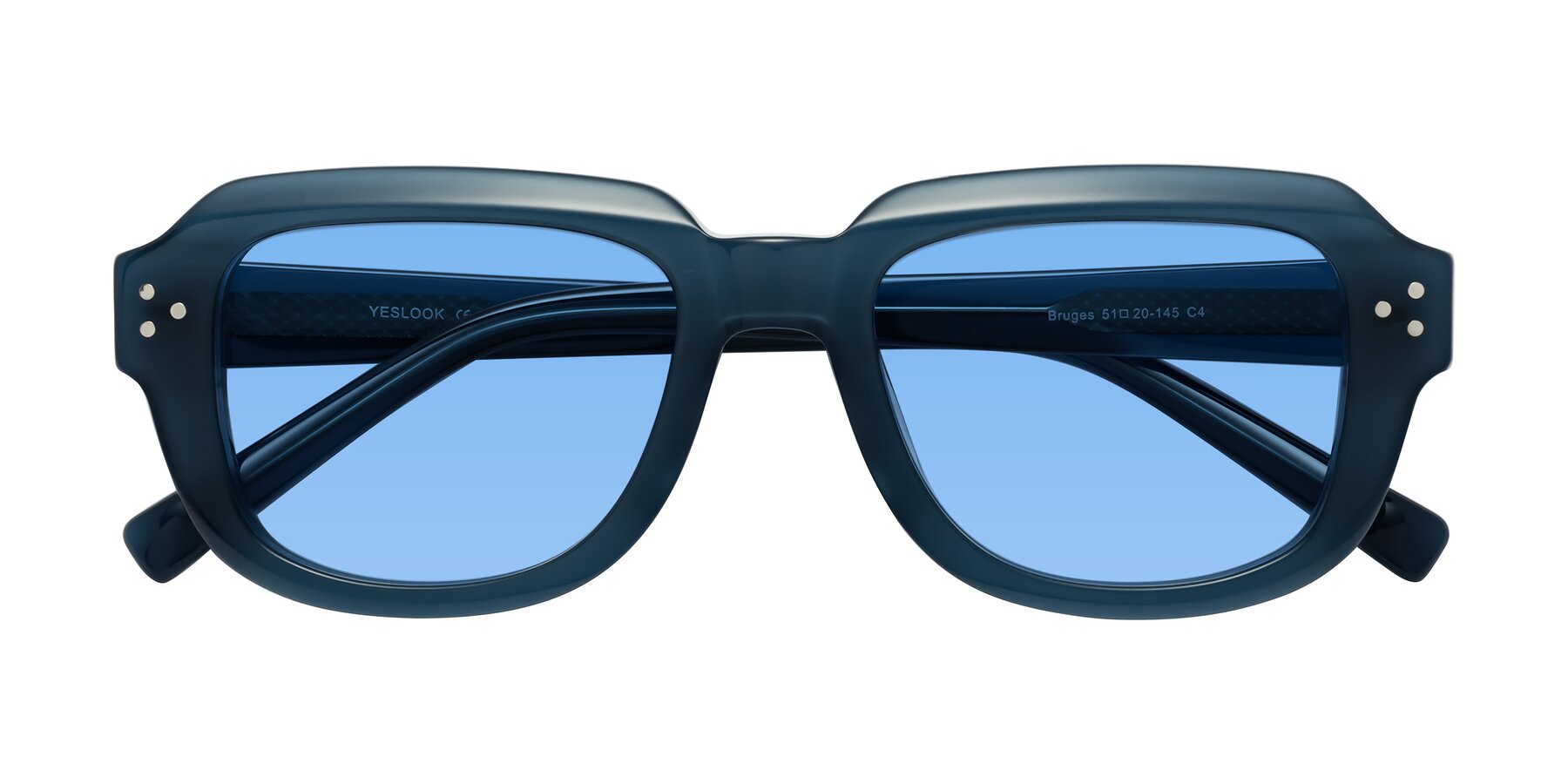 Folded Front of Bruges in Blue with Medium Blue Tinted Lenses