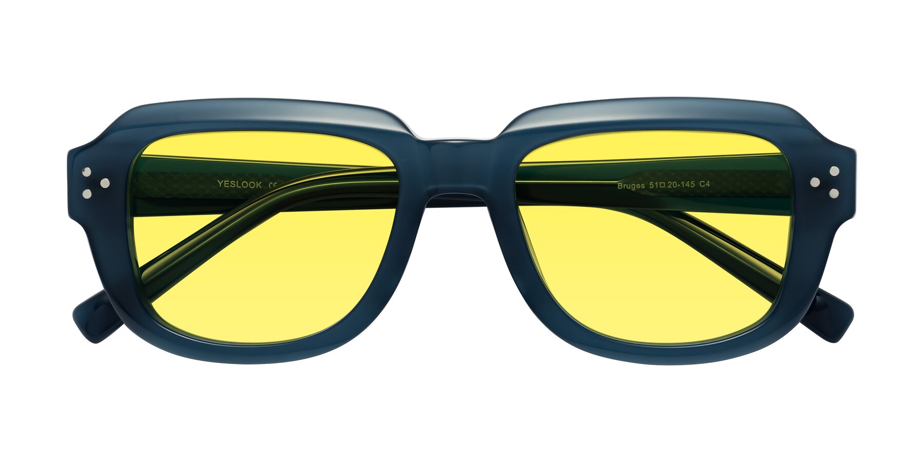 Folded Front of Bruges in Blue with Medium Yellow Tinted Lenses