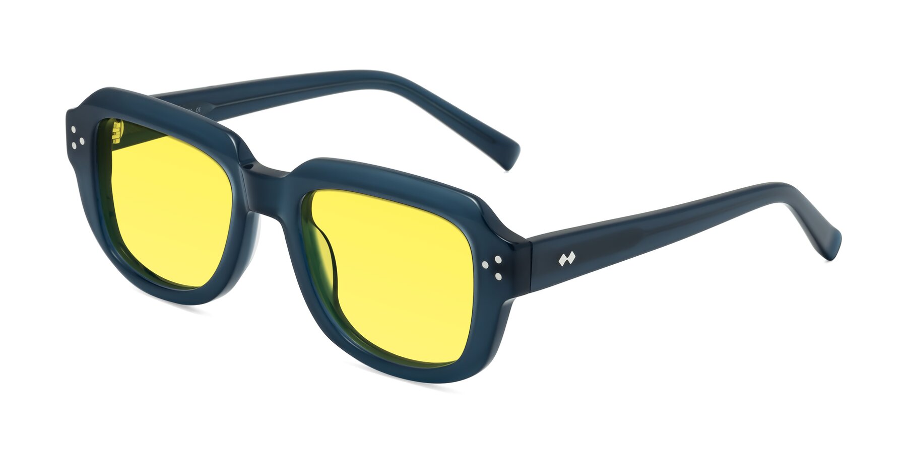 Angle of Bruges in Blue with Medium Yellow Tinted Lenses