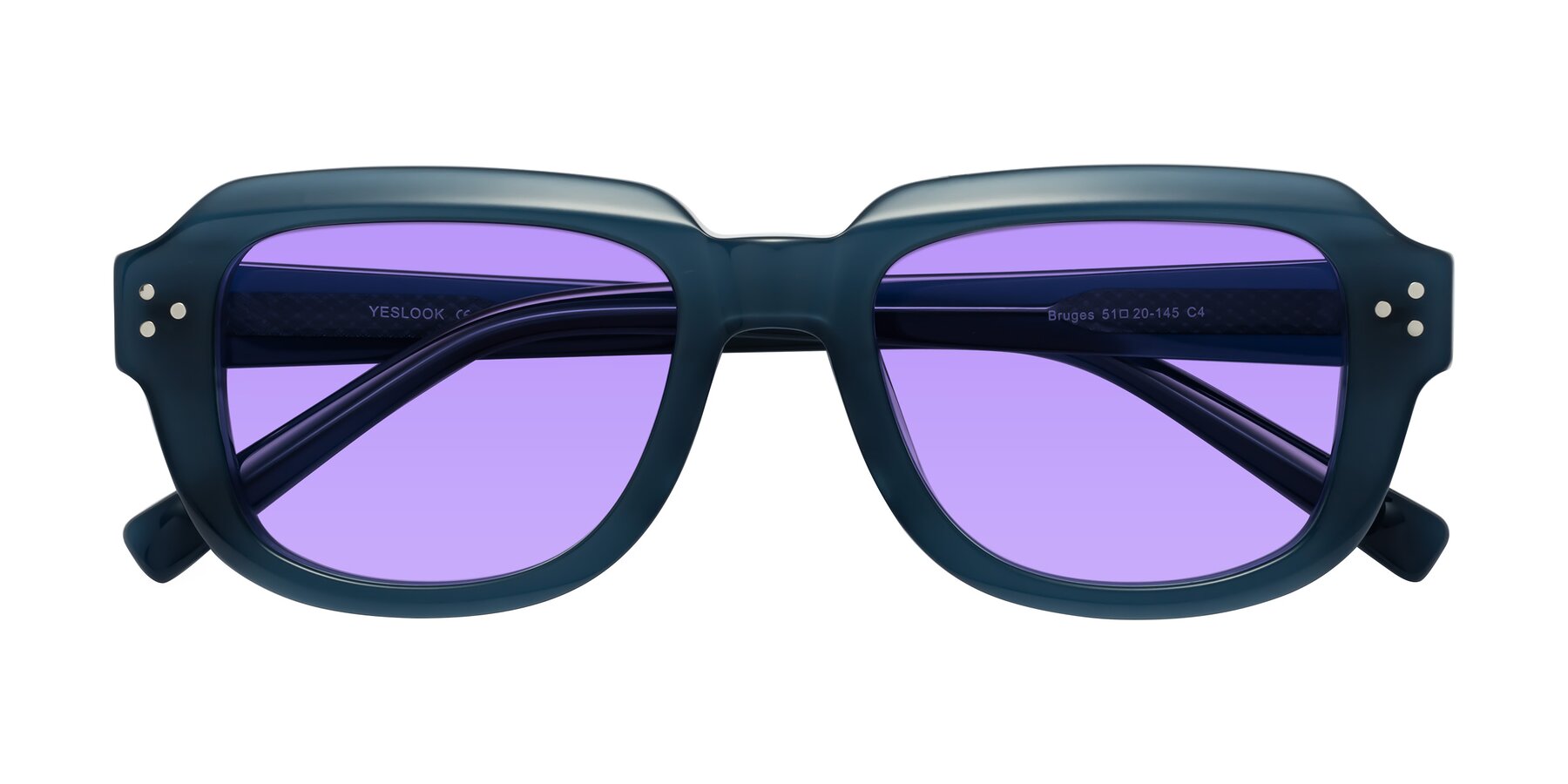 Folded Front of Bruges in Blue with Medium Purple Tinted Lenses