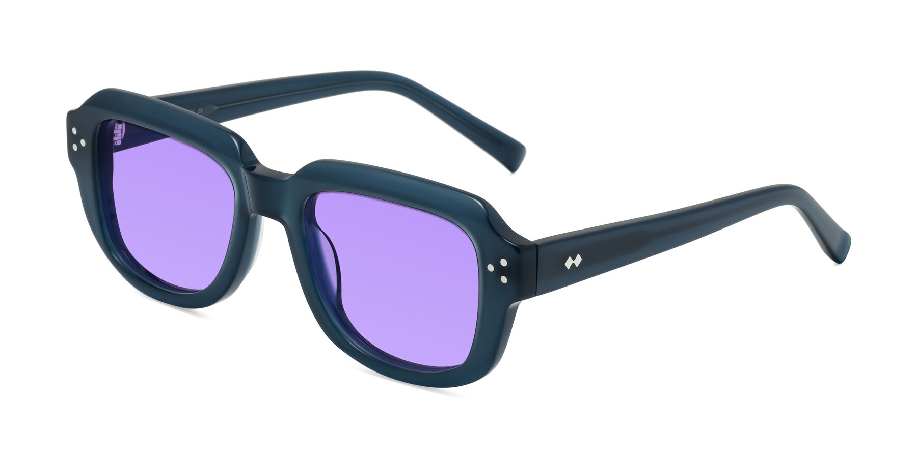 Angle of Bruges in Blue with Medium Purple Tinted Lenses