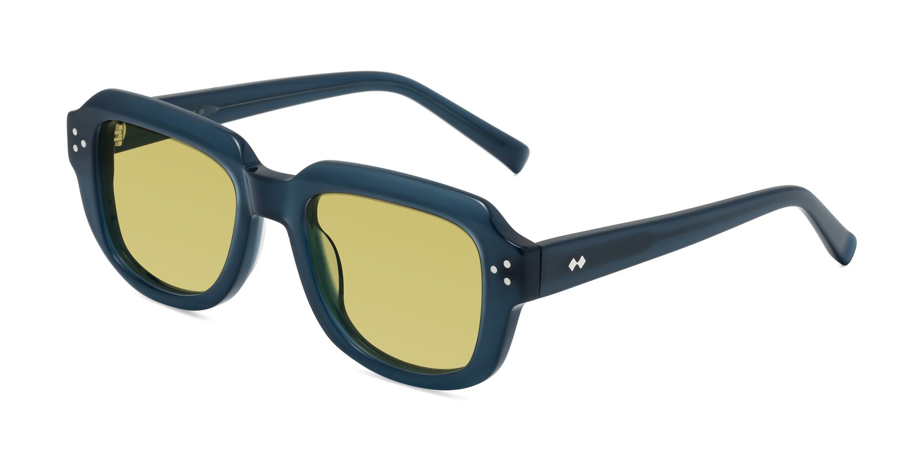 Angle of Bruges in Blue with Medium Champagne Tinted Lenses
