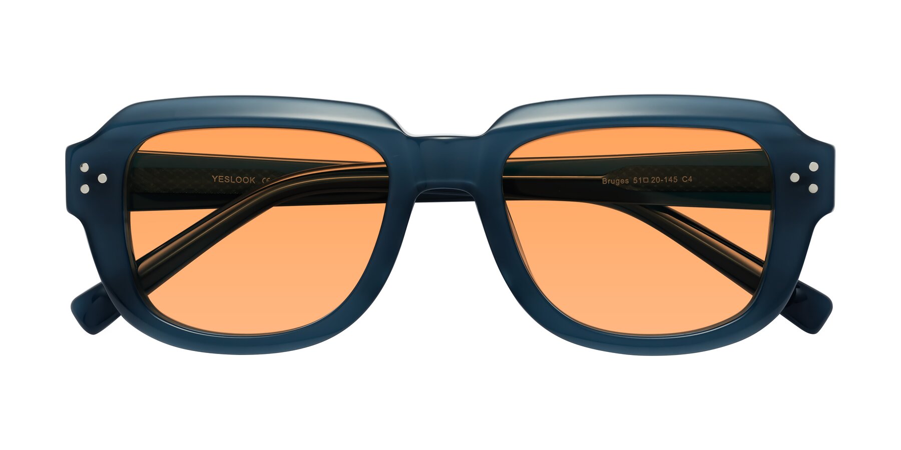 Folded Front of Bruges in Blue with Medium Orange Tinted Lenses