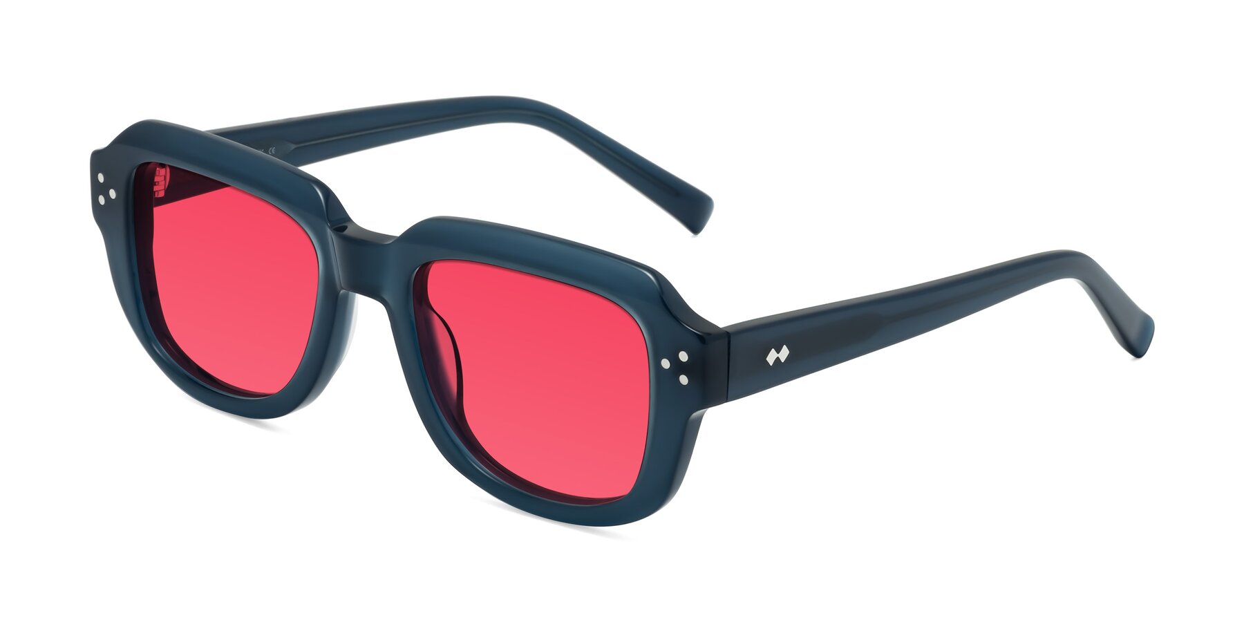 Angle of Bruges in Blue with Red Tinted Lenses
