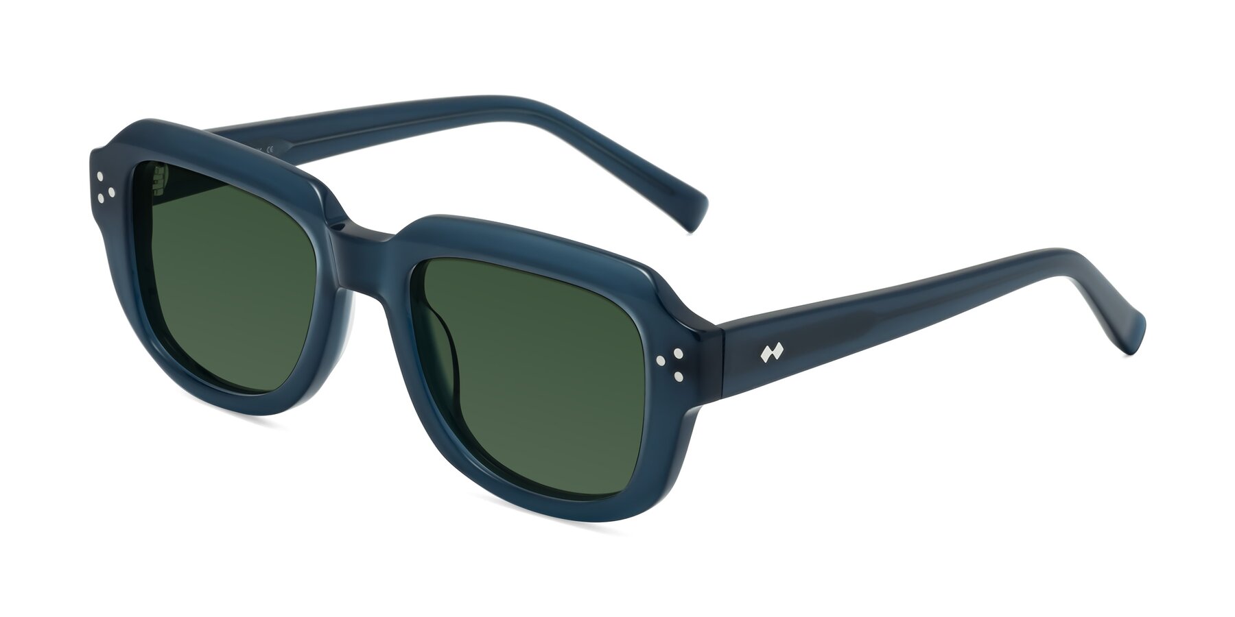 Angle of Bruges in Blue with Green Tinted Lenses