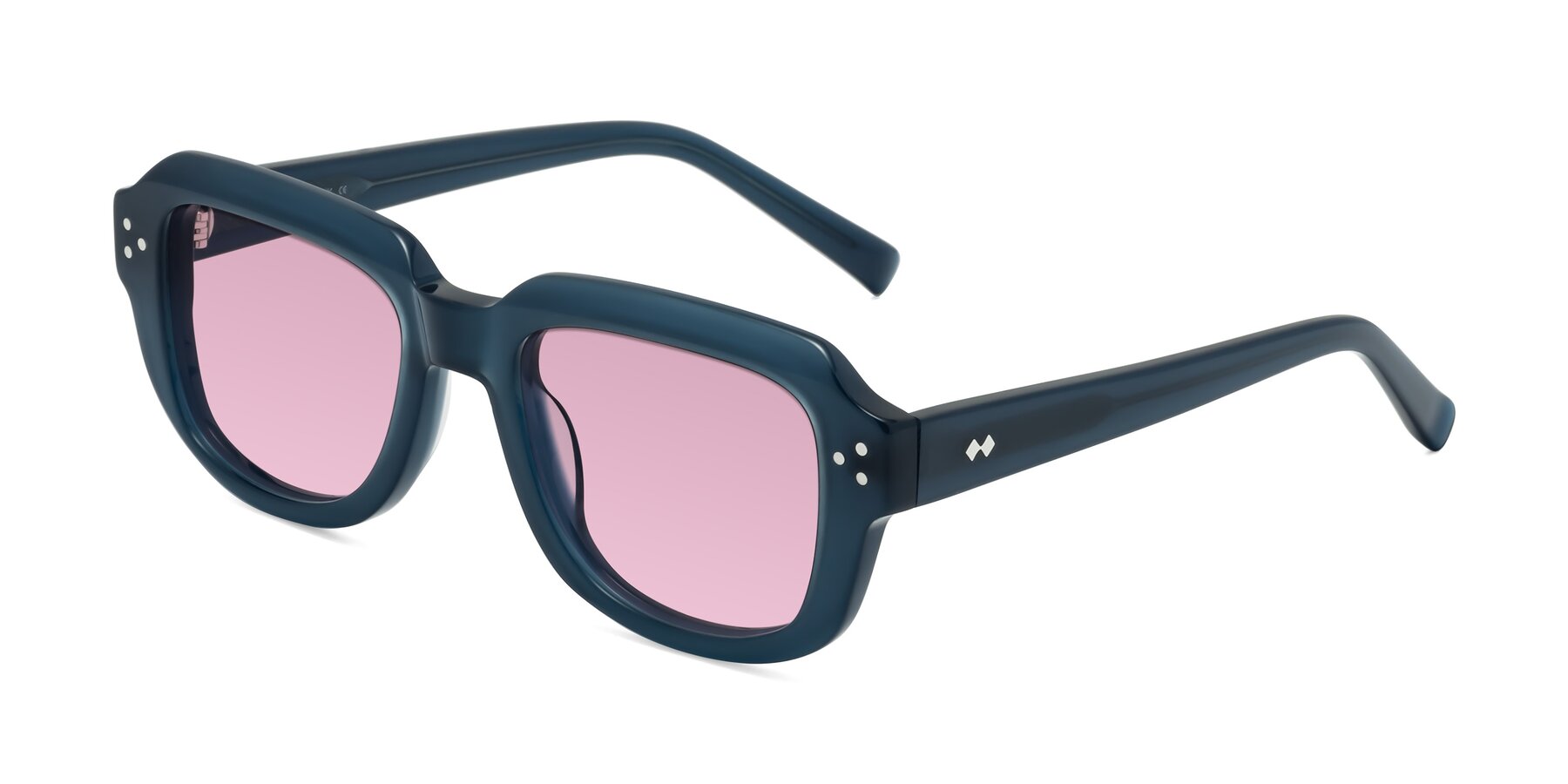 Angle of Bruges in Blue with Light Wine Tinted Lenses
