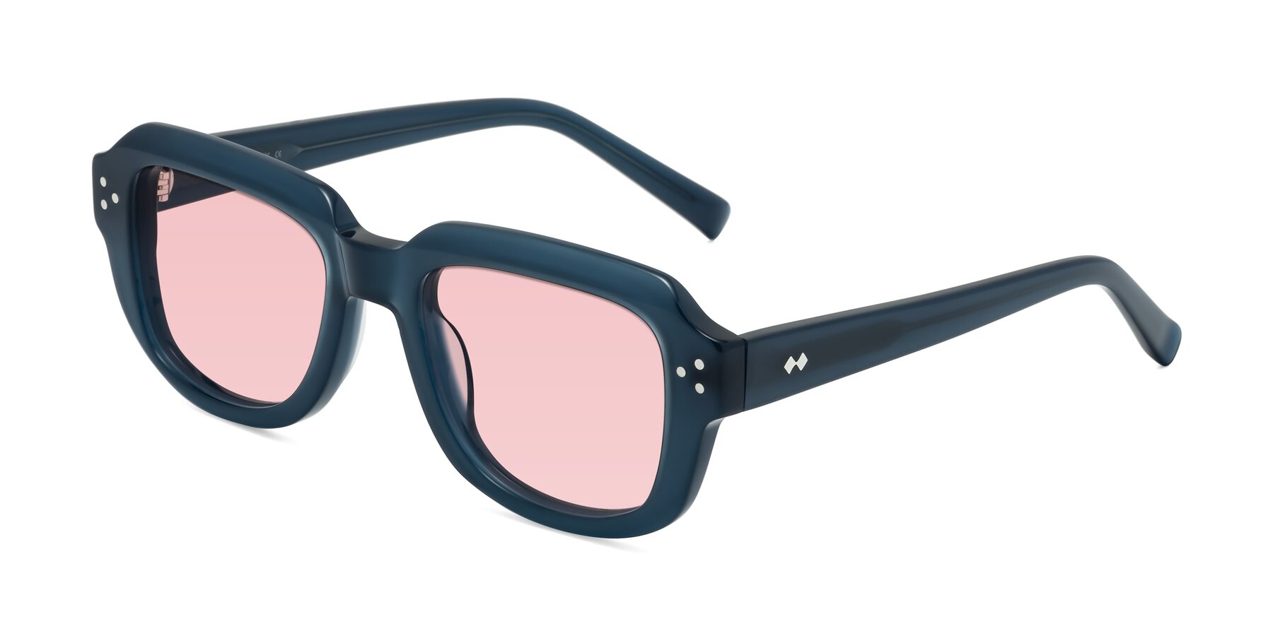 Angle of Bruges in Blue with Light Garnet Tinted Lenses