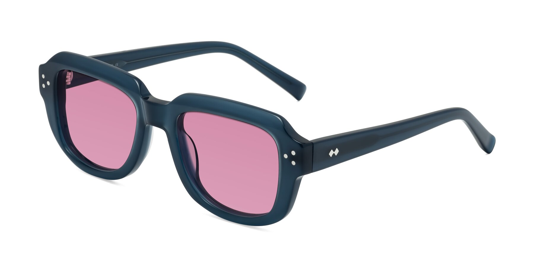 Angle of Bruges in Blue with Medium Wine Tinted Lenses