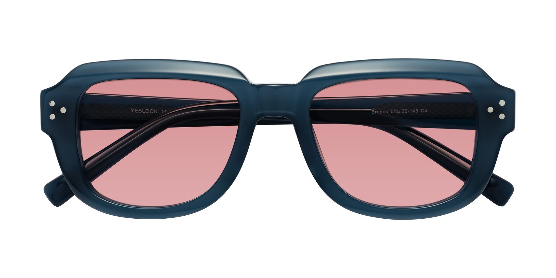 Folded Front of Bruges in Blue with Medium Garnet Tinted Lenses
