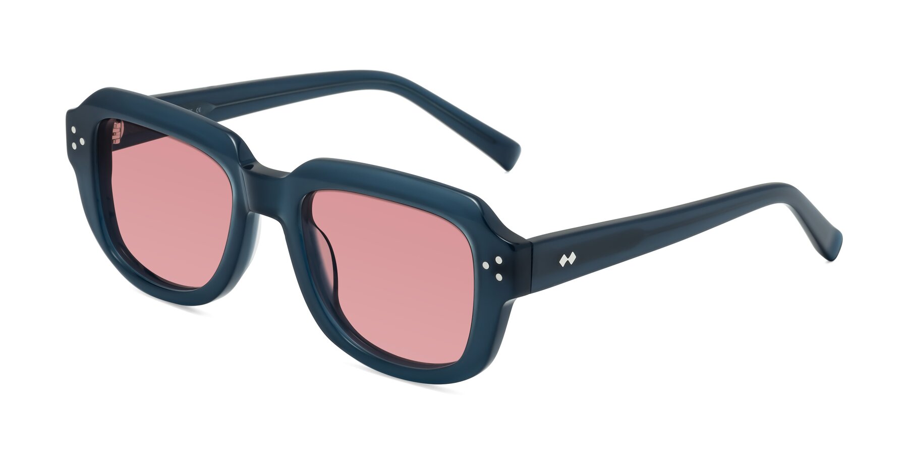 Angle of Bruges in Blue with Medium Garnet Tinted Lenses