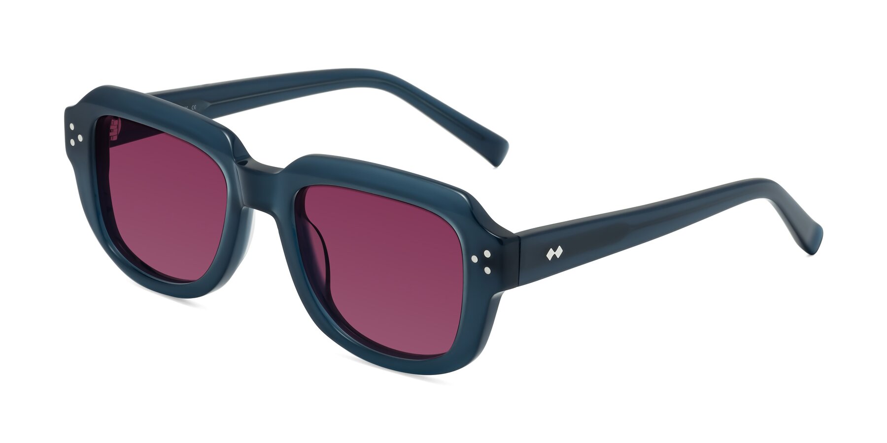 Angle of Bruges in Blue with Wine Tinted Lenses