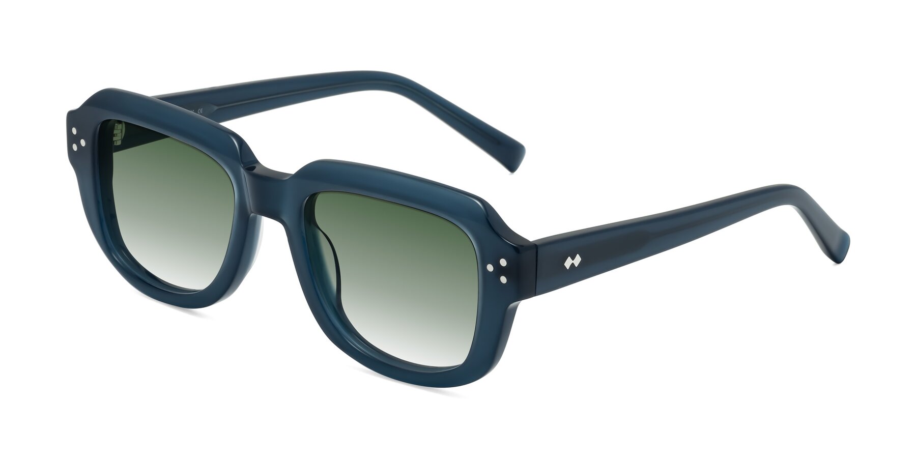 Angle of Bruges in Blue with Green Gradient Lenses