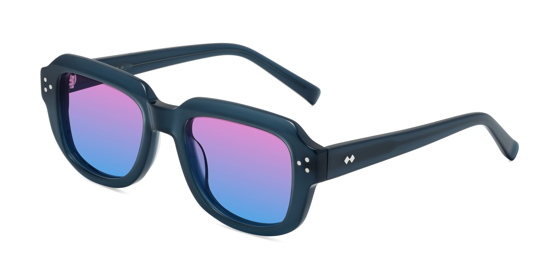 Angle of Bruges in Blue with Pink / Blue Gradient Lenses