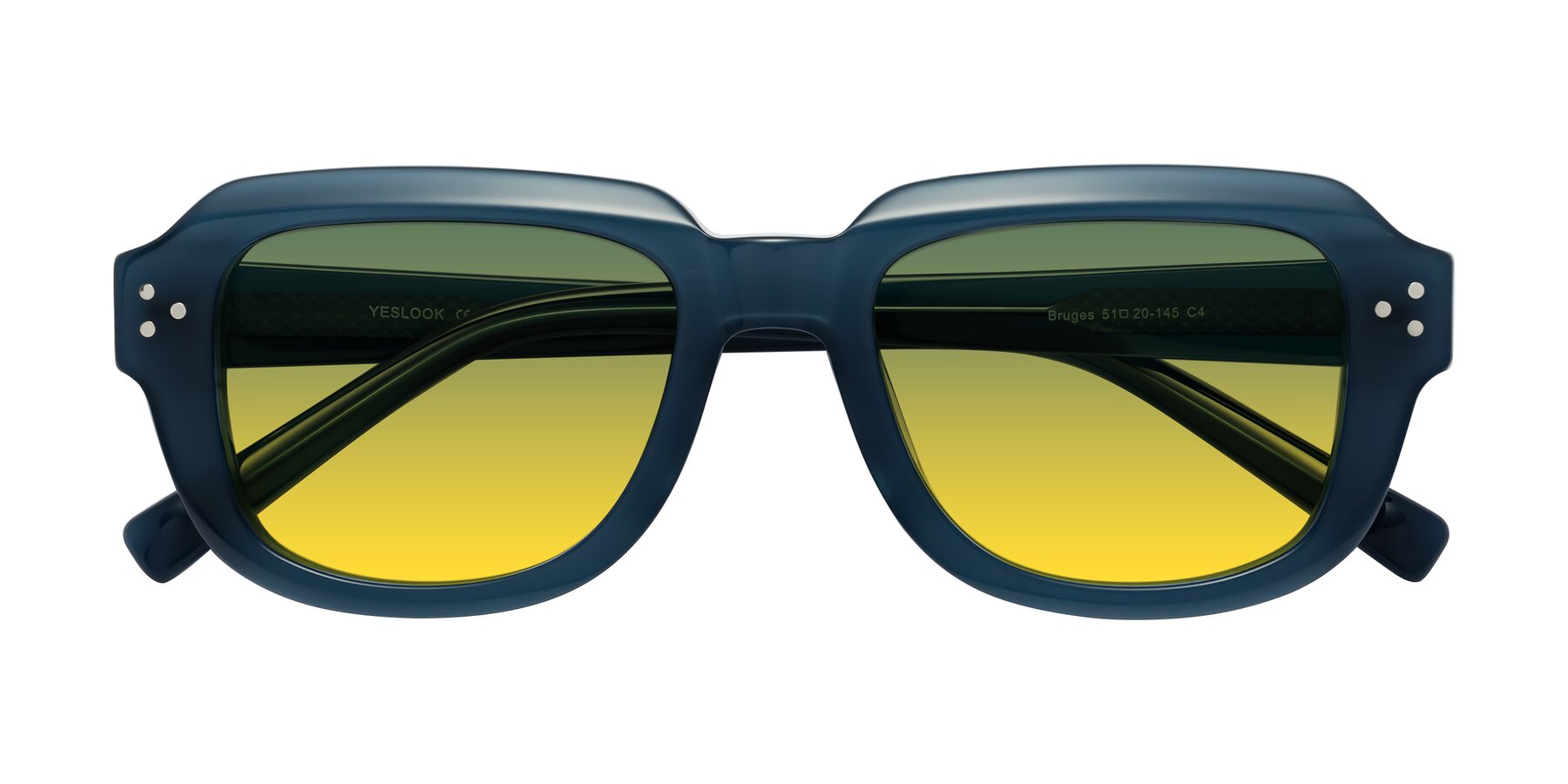 Folded Front of Bruges in Blue with Green / Yellow Gradient Lenses
