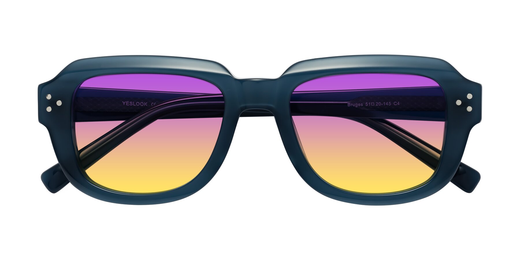 Folded Front of Bruges in Blue with Purple / Yellow Gradient Lenses