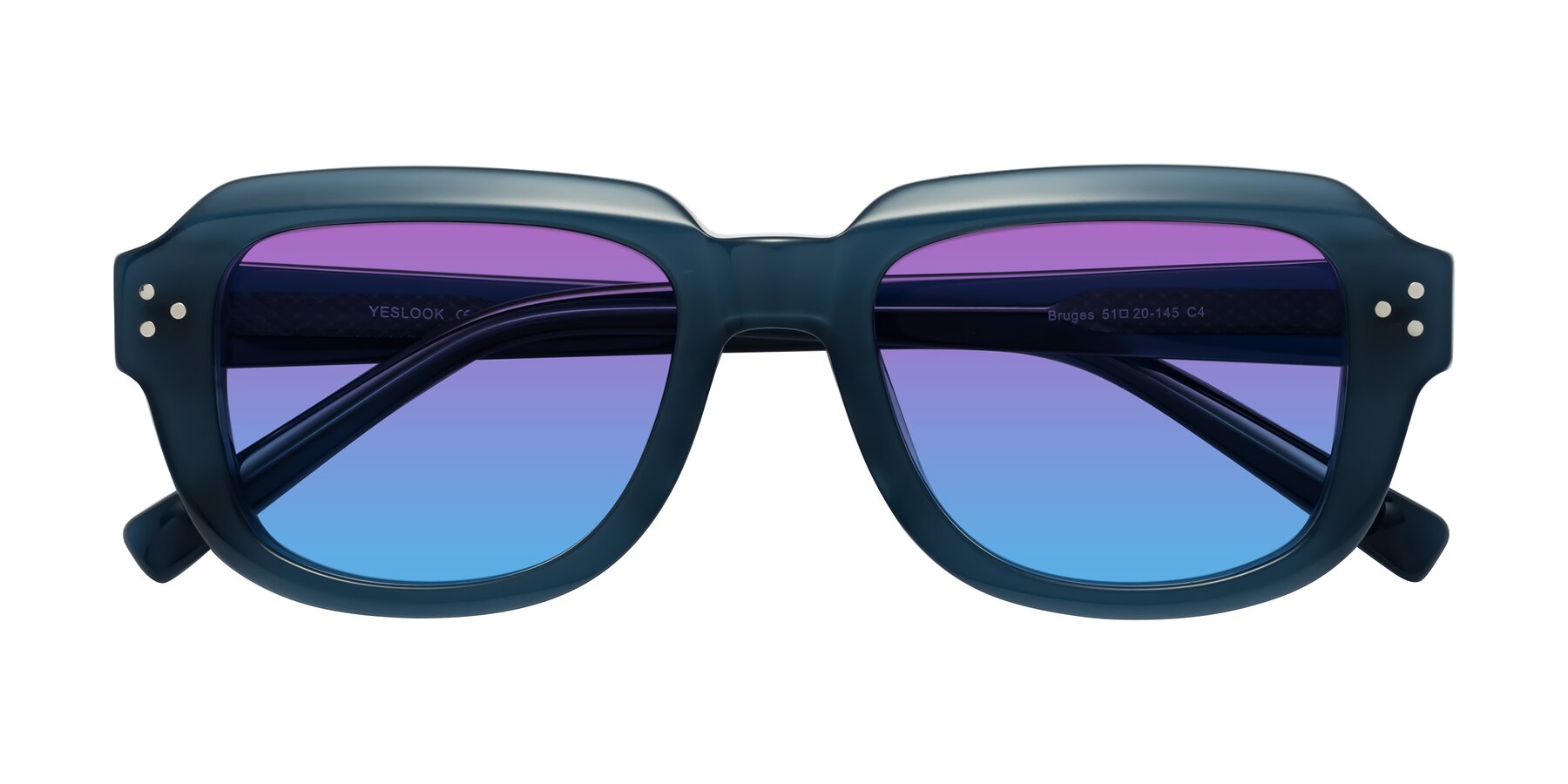 Folded Front of Bruges in Blue with Purple / Blue Gradient Lenses